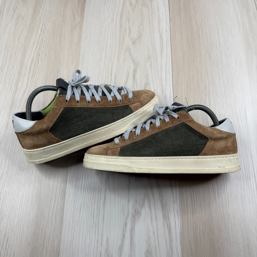 P448 Jack Mens Brown Black Suede Low Top Lace Up Sneaker Shoes Size 40